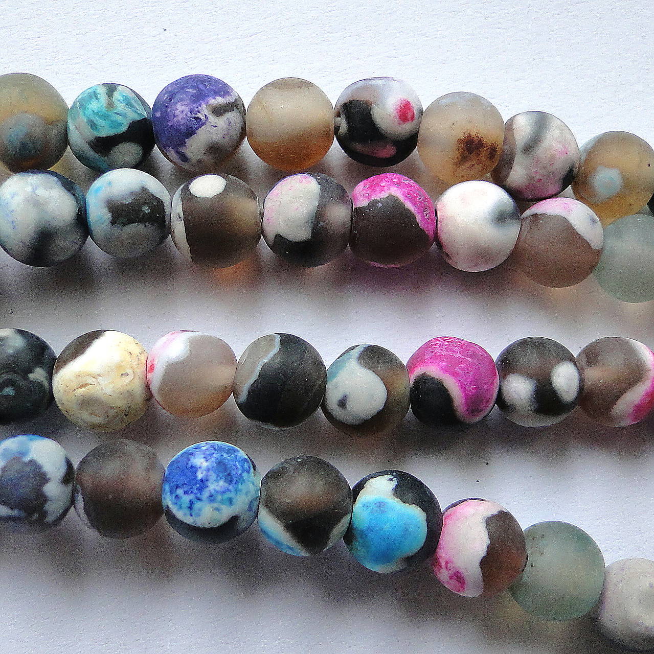 Achát 6mm-1ks (matný pestrofarebný)