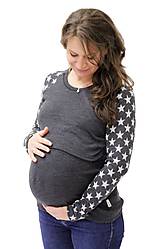 Oblečenie na dojčenie - ZIMNÍ MERINO - 3v1 KOJÍCÍ TRIČKO, raglán dl. rukáv, výstřih 7cm U - HVĚZDY na rukávech - 11312152_