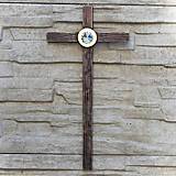 Dekorácie - Moderný kríž s Krištáľom - 11311709_