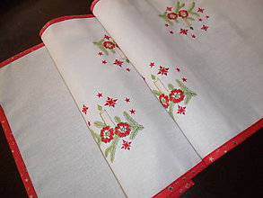 Úžitkový textil - Vianočný obrus stredový - vyšívaný. - 11311410_