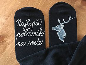 Pánske oblečenie - Maľované ponožky pre najlepšieho poľovníka (Čierne) - 11315090_