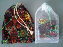 Úžitkový textil - Sady odličovacích prateľných štvorcov *Etno* (Lesné tône veľké) - 11312197_