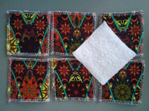 Úžitkový textil - Sady odličovacích prateľných štvorcov *Etno* (Lesné tône veľké) - 11312198_
