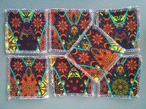 Úžitkový textil - Sady odličovacích prateľných štvorcov *Etno* (Lesné tône veľké) - 11312199_