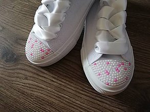 Ponožky, pančuchy, obuv - Ružovo biela kombinácia - 11317239_