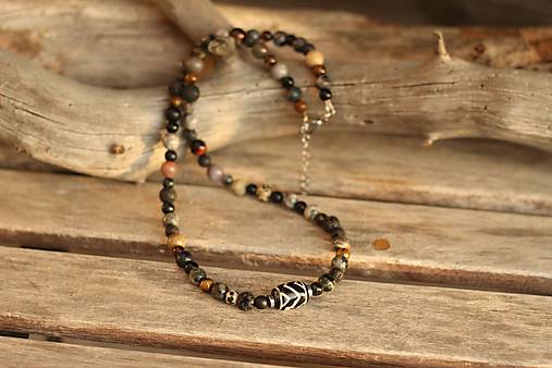 Pánsky náhrdelník z mixu minerálov