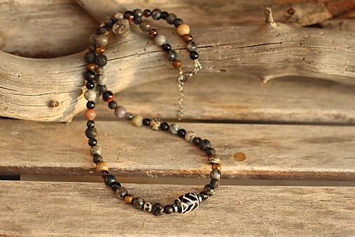 Pánsky náhrdelník z mixu minerálov