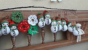 Dekorácie - snehuliačiky vo Vianočných čiapočkách - 11320026_