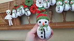 Dekorácie - snehuliačiky vo Vianočných čiapočkách - 11320027_