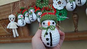 Dekorácie - snehuliačiky vo Vianočných čiapočkách - 11320031_