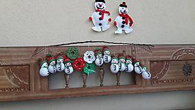Dekorácie - snehuliačiky vo Vianočných čiapočkách - 11320034_