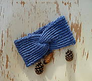 Čiapky, čelenky, klobúky - Turban vlnena v odtieni modrej - 11320206_