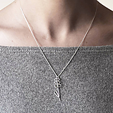 Strieborný náhrdelník s levanduľou