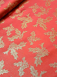 Textil - Brokát s vianočným vzorom - 11324256_