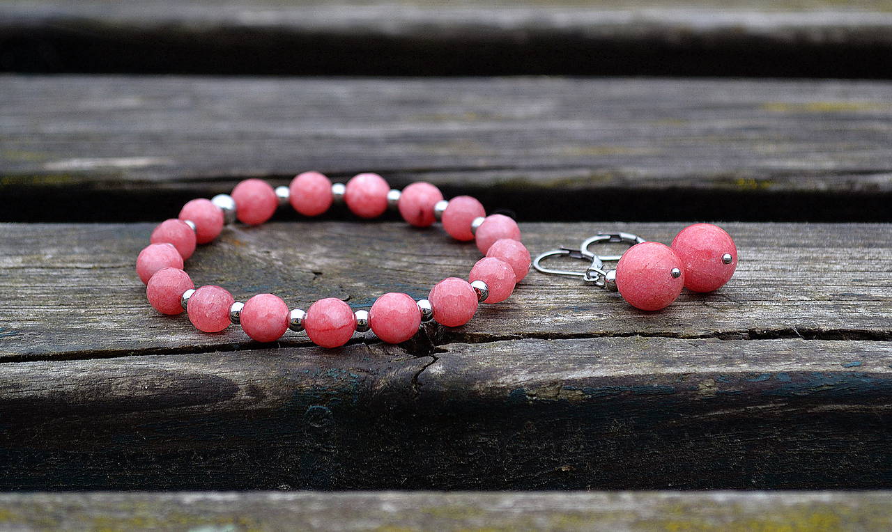 Sada náramok a náušnice Jadeit