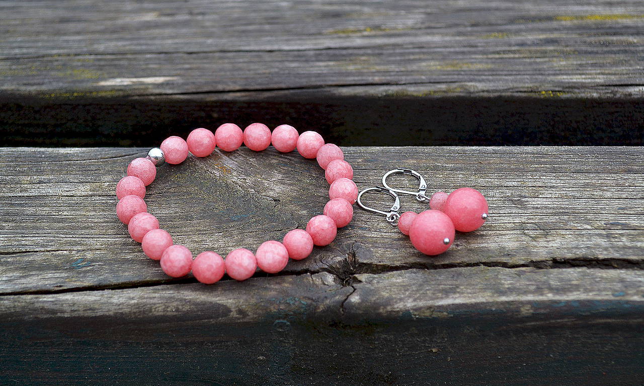 Sada náramok a náušnice Jadeit