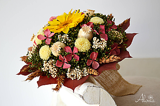 Kytice pre nevestu - Jesenná svadobná kytica zo stabilizovaných kvetov - 11324745_