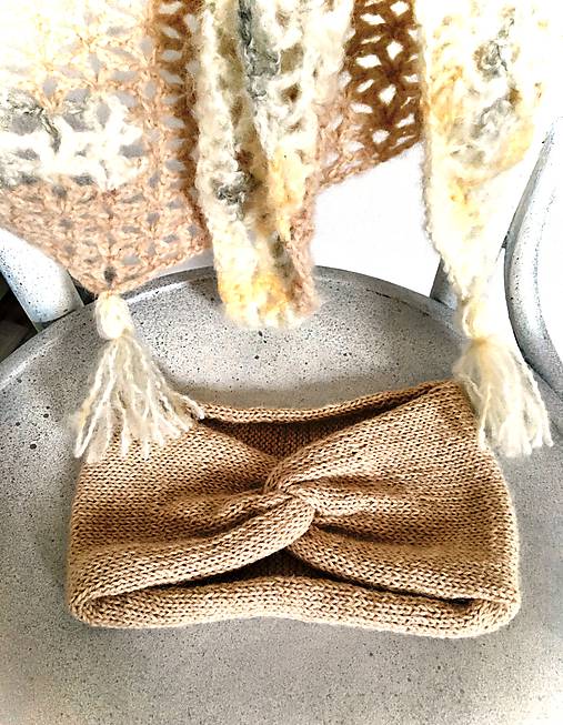 Šatky - Veľká šatka a turban čelenka, set. - 11327213_