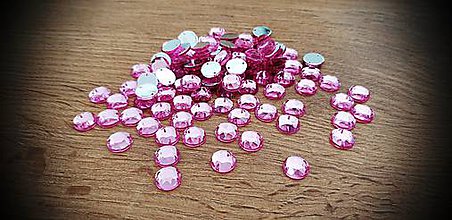 Galantéria - Ozdobné kamienky našívacie - Kruh 10 mm (Ružová) - 11325144_
