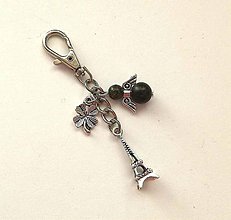 Kľúčenky - Kľúčenka "Eiffelovka" s minerálovým anjelikom (Serpentinit) - 11328295_