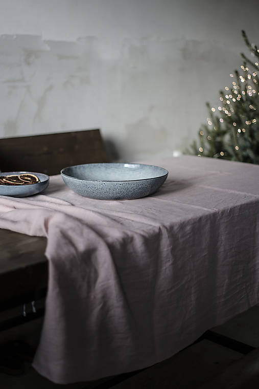 Úžitkový textil - Ľanový obrus staroružový - 11332375_