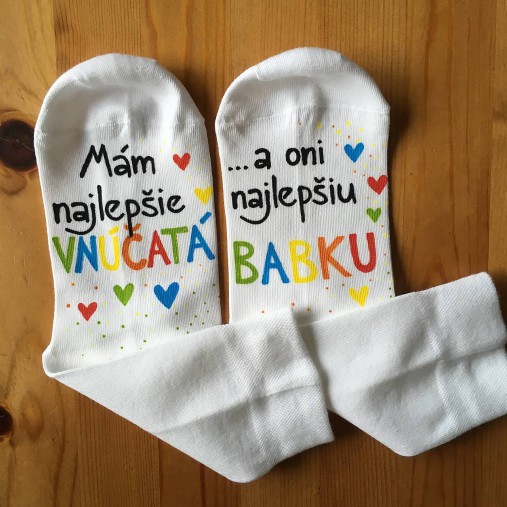 Maľované ponožky pre najlepšiu BABKU/najlepšieho DEDKA, ktorá má najlepšie vnúčatká (3)