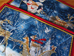 Úžitkový textil - Veľký a malý sob prestieranie Vianoce v lese A - 11335746_
