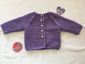 Detské oblečenie - Svetrík pre bábätko (Fialová) - 11334520_