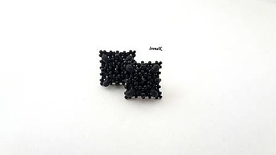 Náušnice - Napichovačky Ag 925 (13x13mm)  (čierna) - 11334937_