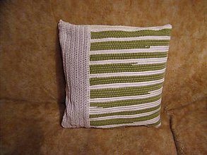 Úžitkový textil - Tkaná obliečka na vankúš zeleno-biela 2 ks - 11338133_