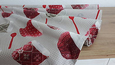 Úžitkový textil - Okrúhly obrus  (Štrikované vianočné  hrnčeky) - 11343388_
