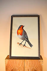 Obrazy - Vtáčik - maľba anilinkami - 11345025_