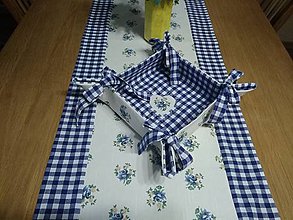 Úžitkový textil - Obrúsok kvety s modrou... - 11343329_