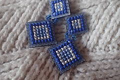 Náušnice - Náušnice Squares III Blue Edition - 11347575_