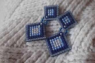 Náušnice - Náušnice Squares I Blue Edition - 11347566_