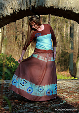 Sukne - Sukňa batikovaná, maľovaná, etno ZEM - 11348521_
