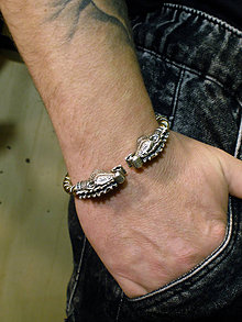Pánske šperky - Draci - vikingský obručový náramok - 11355245_