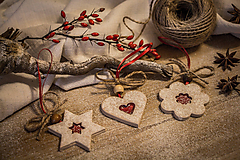 Dekorácie - Set linecké koláčiky - vianočné ozdoby - 11353725_