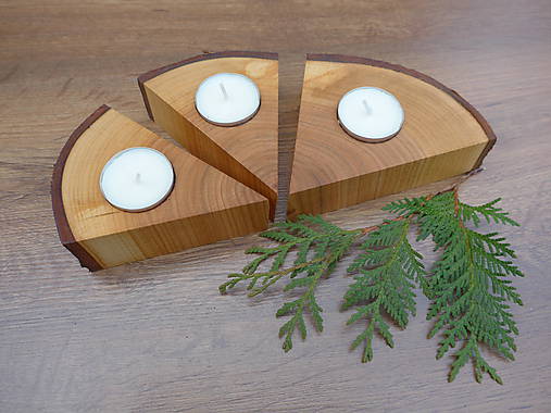 Svietidlá - Sada svietnikov čerešňa, natur 1 - 11352096_