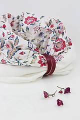 Šály a nákrčníky - Pôvabný dámsky kvetinový nákrčník z ľanu a bavlny "Blanca" - 11352370_