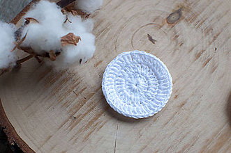 Úžitkový textil - ZERO WASTE biely háčkovaný odličovací tampónik z BIO bavlny - ŽIVOT bez ODPADU - 11351765_