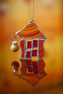 Dekorácie - Sklenený domček - tiffany dekorácia (Sklenený domček - tiffany dekorácia) - 11354480_