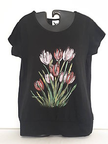 Topy, tričká, tielka - Tričko malované Tulipány - 11353652_