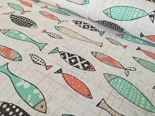 Textil - Bavlnená látka Give Me the Sea - rybky - 11356555_