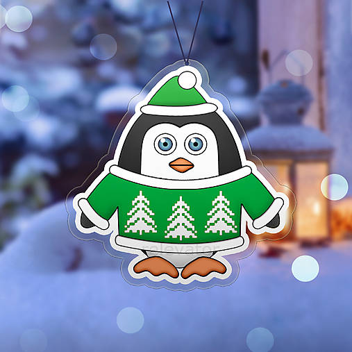 Vianočná ozdoba tučniačik a hrejivý svetrík