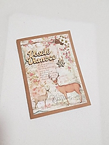Papiernictvo - vianočná pohľadnica s jelenčekom - 11360874_