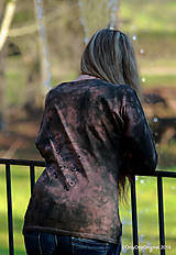 Topy, tričká, tielka - Dámske šité tričko maľované, batikované TECH - 11359737_