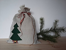 Úžitkový textil - Vianočné vrece ľanové - 11360233_