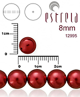 Korálky - Voskované perly zn.Estrela (12995 - vínová) 8mm, bal.15ks - 11361796_