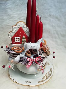 Dekorácie - Adventný svietnik-Vianoce u starej mamy - 11364202_